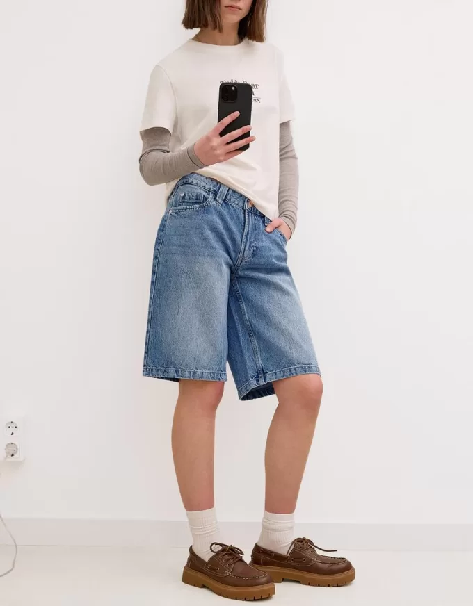 Pantaloncini larghi in denim