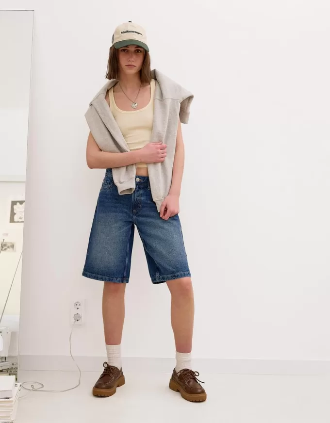 Pantaloncini larghi in denim