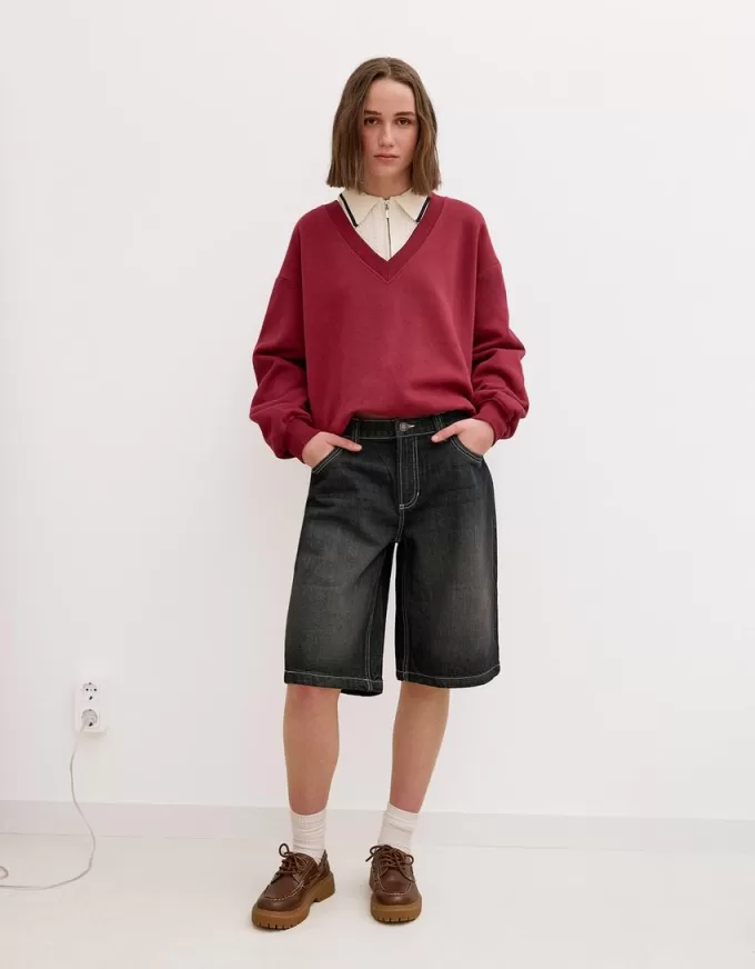 Pantaloncini larghi in denim