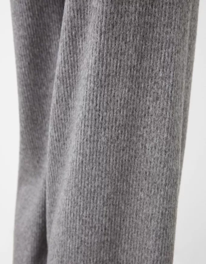 Pantaloni a gamba larga morbidi al tatto a costine