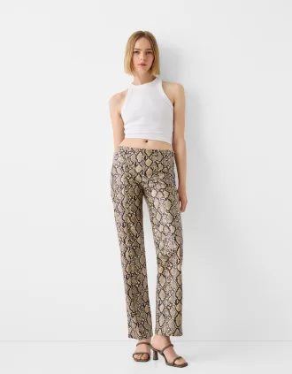 Pantaloni animalier effetto pelle