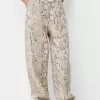 Pantaloni da falegname con stampa animalier