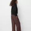 Pantaloni dritti a righe con elastico in vita