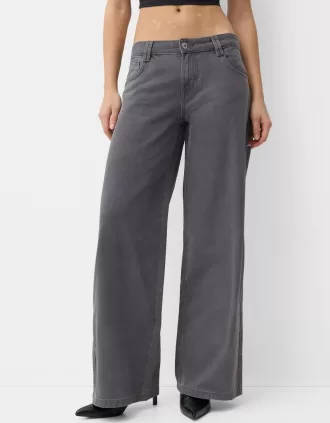 Pantaloni dritti in twill stampato