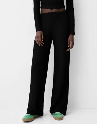 Pantaloni goffrati a gamba larga