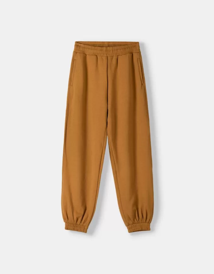 Pantaloni jogger voluminosi in interlock