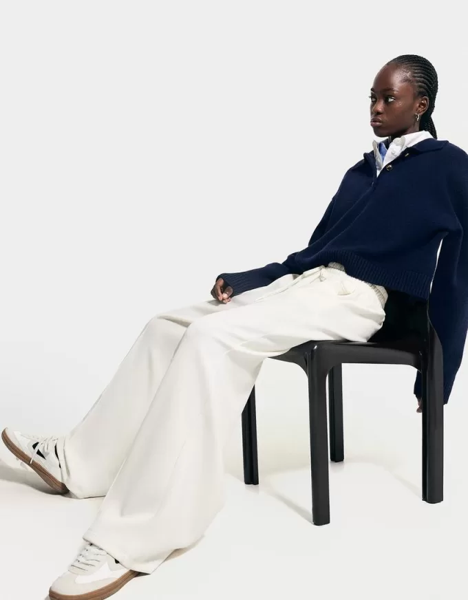 Pantaloni morbidi a gamba larga