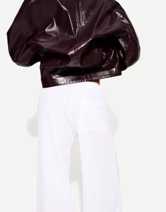 Pantaloni rustici a gamba larga in panno double