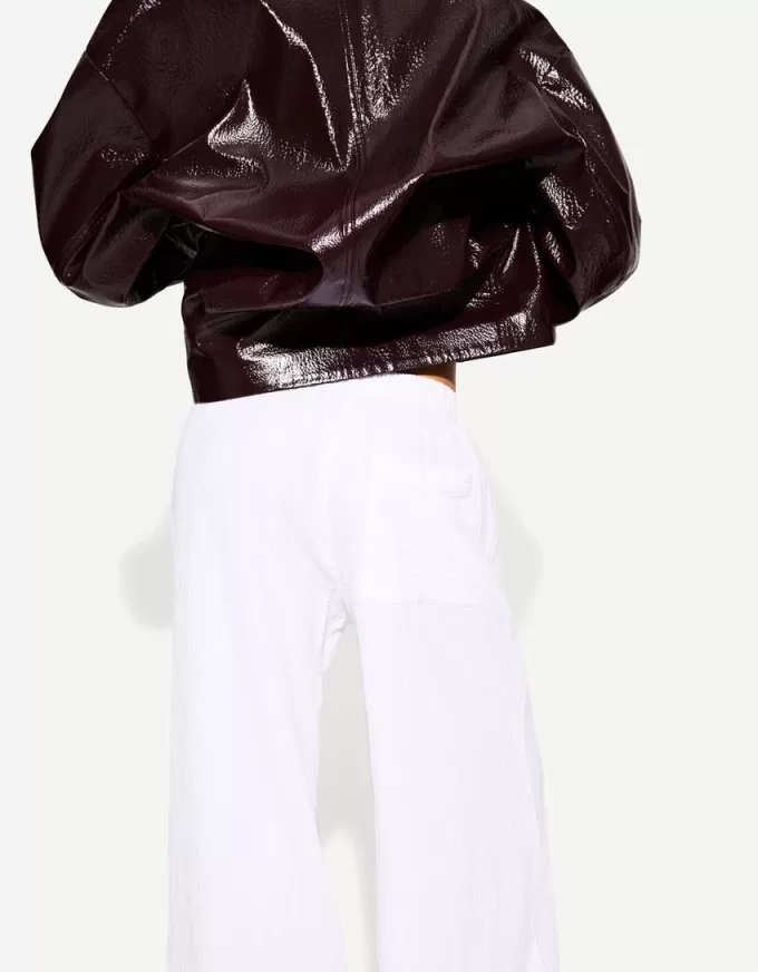 Pantaloni rustici a gamba larga in panno double