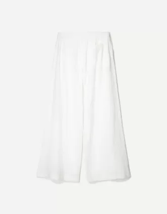 Pantaloni rustici a gamba larga in panno double