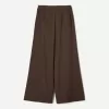 Pantaloni rustici a gamba larga in panno double