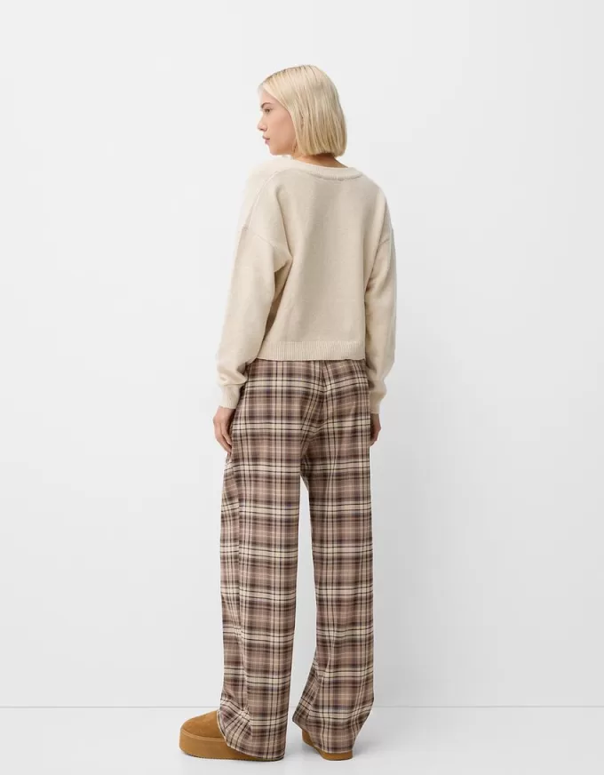 Pantaloni scozzesi dalla vestibilità dritta