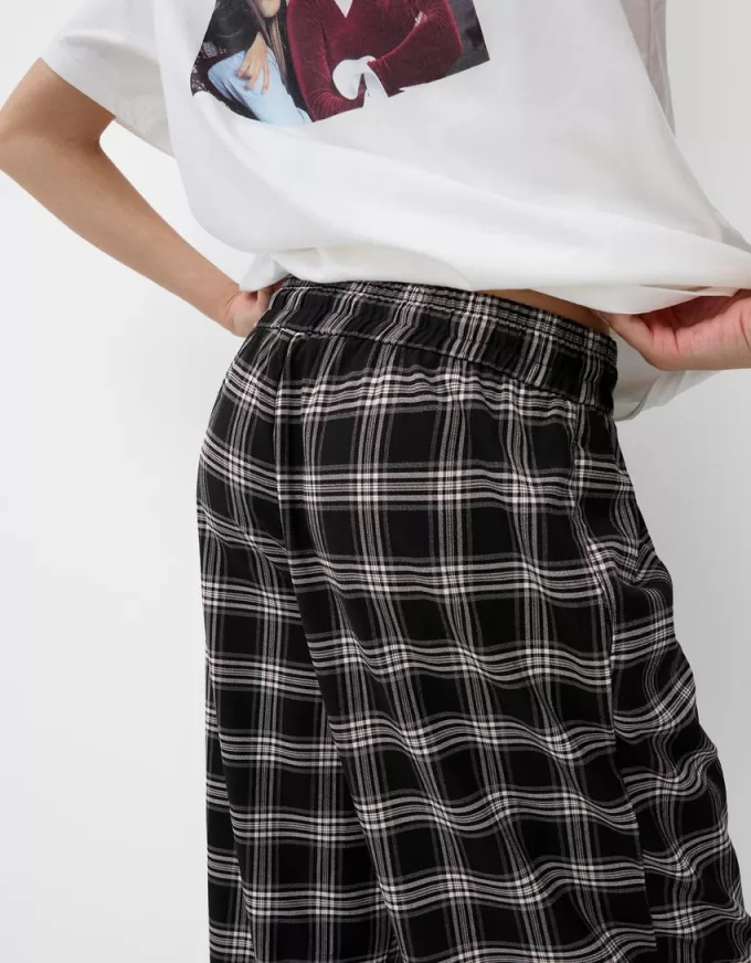 Pantaloni scozzesi dalla vestibilità dritta