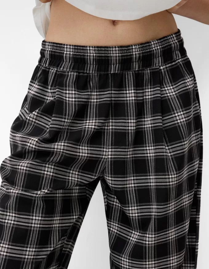 Pantaloni scozzesi dalla vestibilità dritta