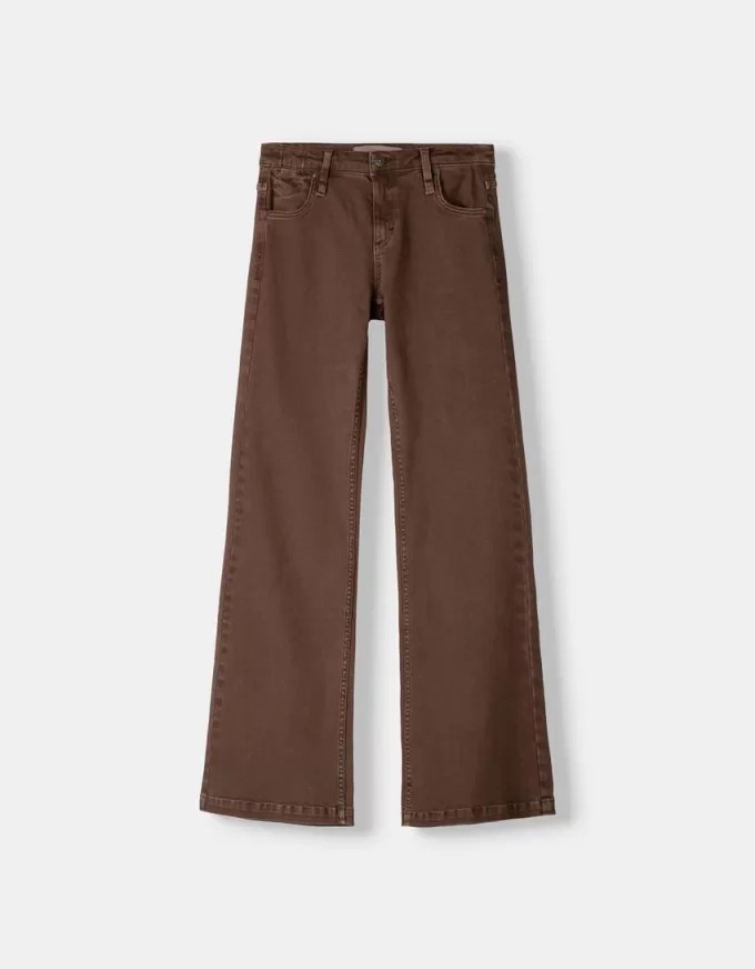 Pantaloni svasati in twill