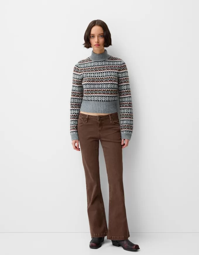 Pantaloni svasati in twill