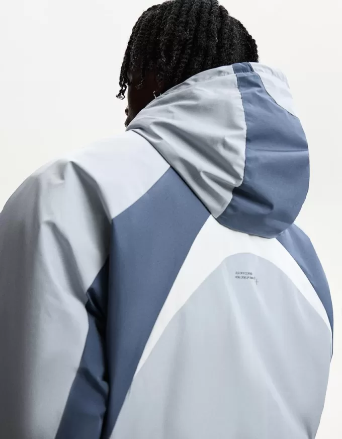 Piumino trapuntato color block