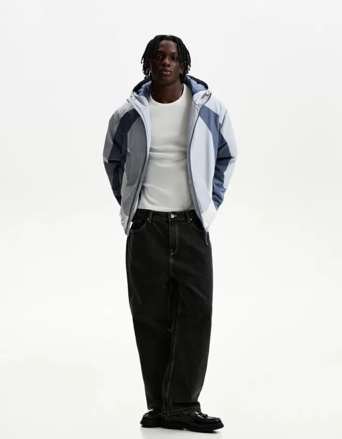 Piumino trapuntato color block