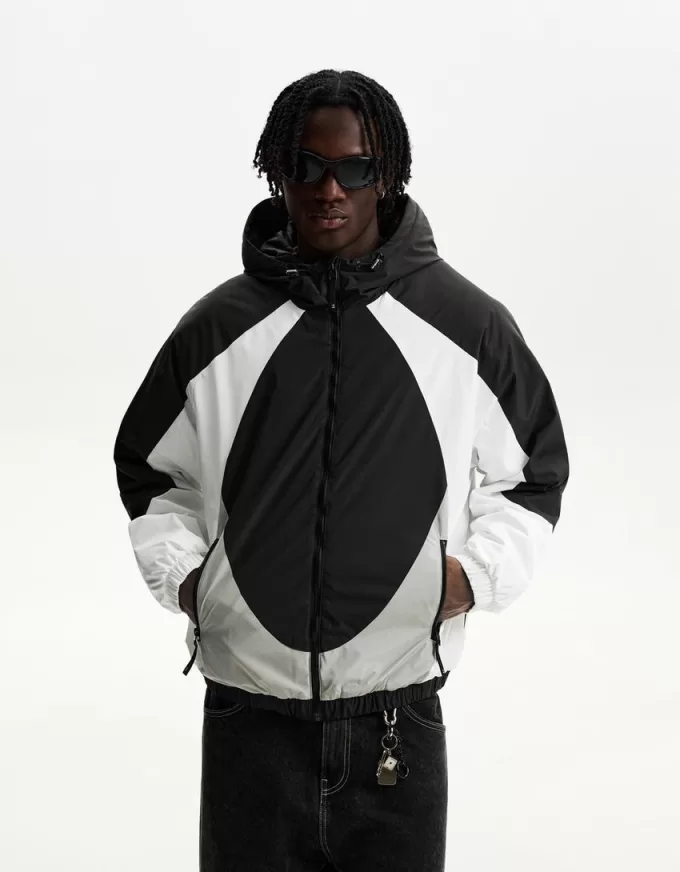 Piumino trapuntato color block