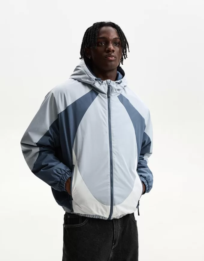 Piumino trapuntato color block