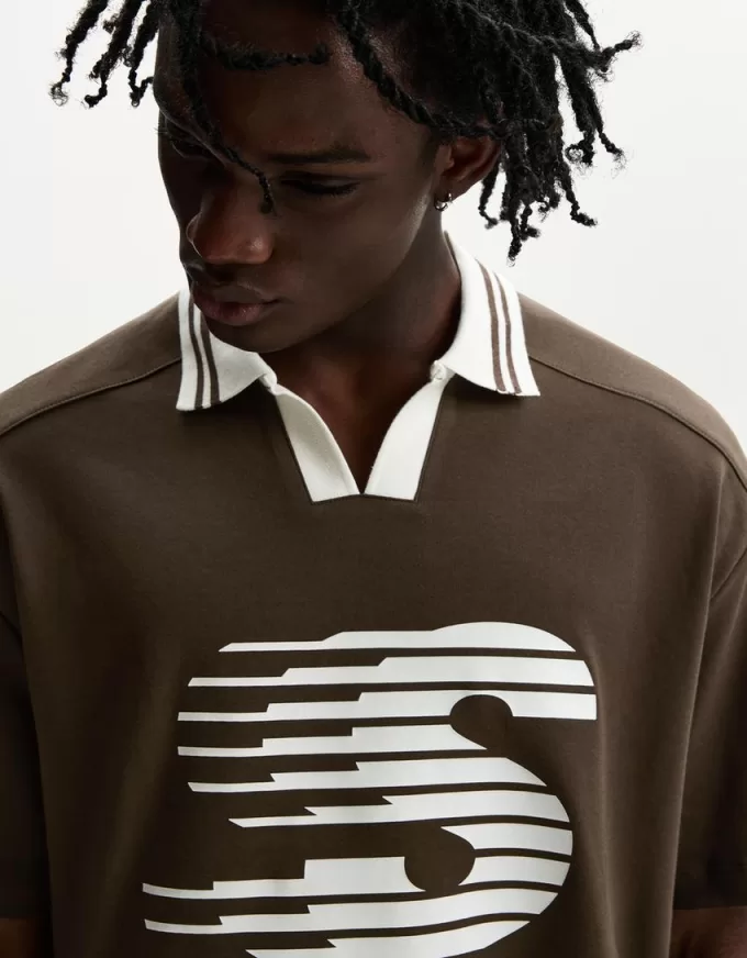 Polo stampata a maniche corte