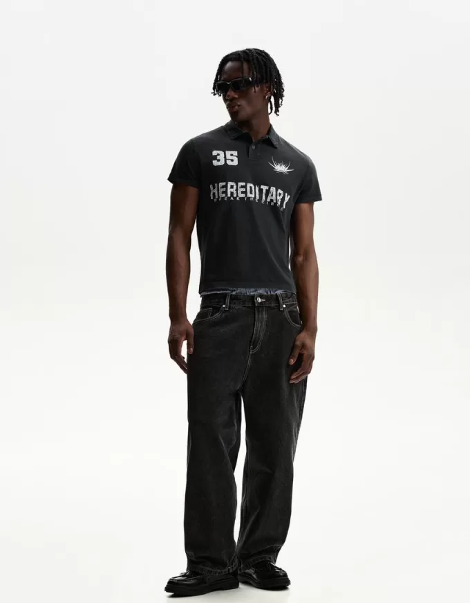 Polo stampata a maniche corte