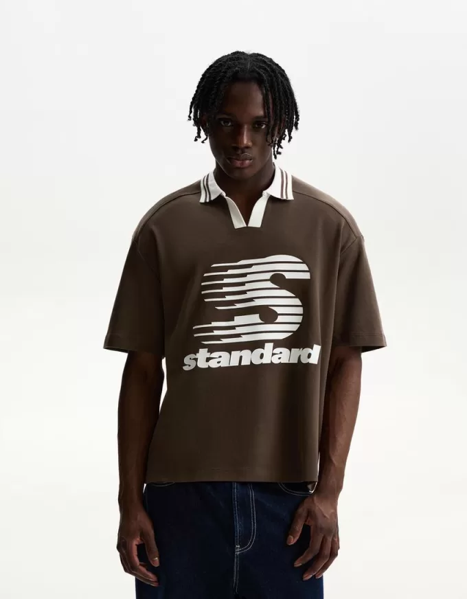 Polo stampata a maniche corte