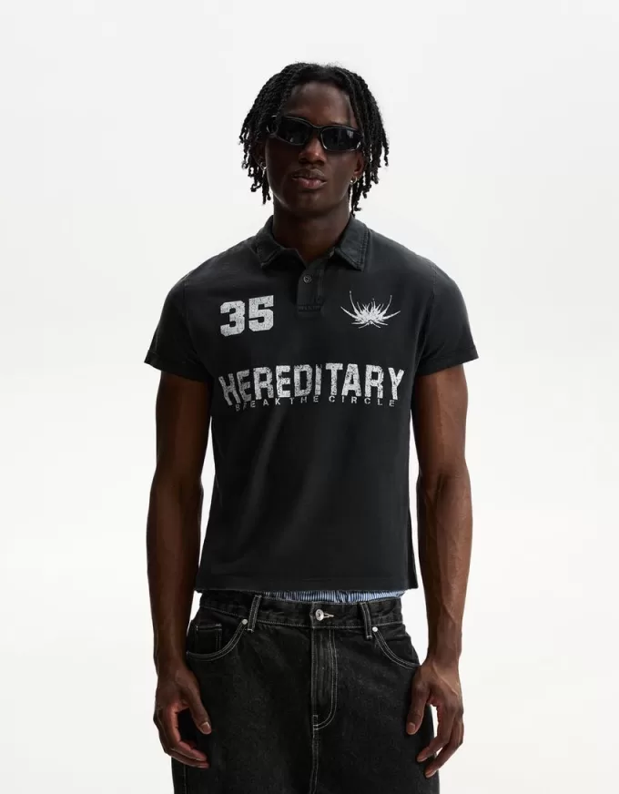 Polo stampata a maniche corte