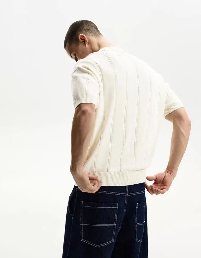 Polo testurizzata a maniche corte