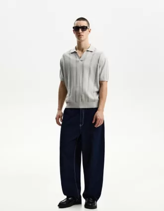 Polo testurizzata a maniche corte