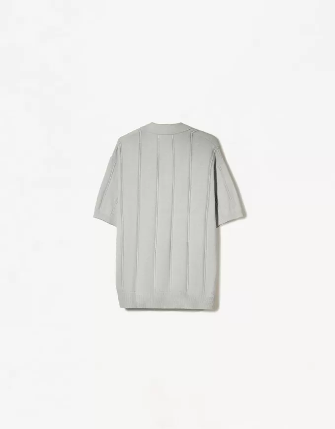 Polo testurizzata a maniche corte