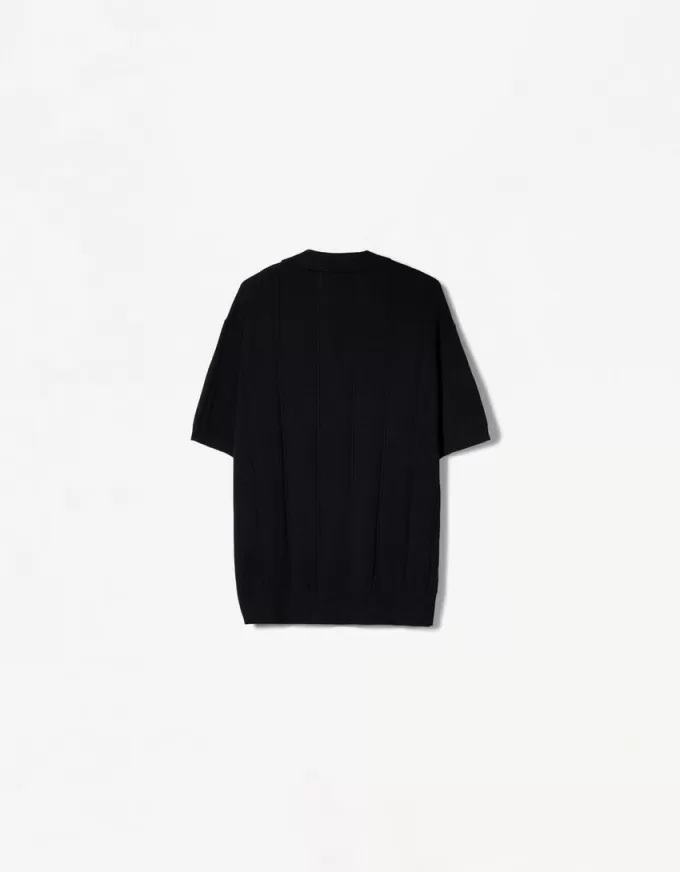 Polo testurizzata a maniche corte