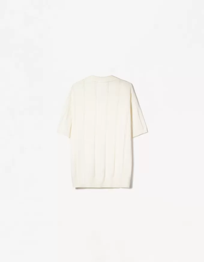 Polo testurizzata a maniche corte