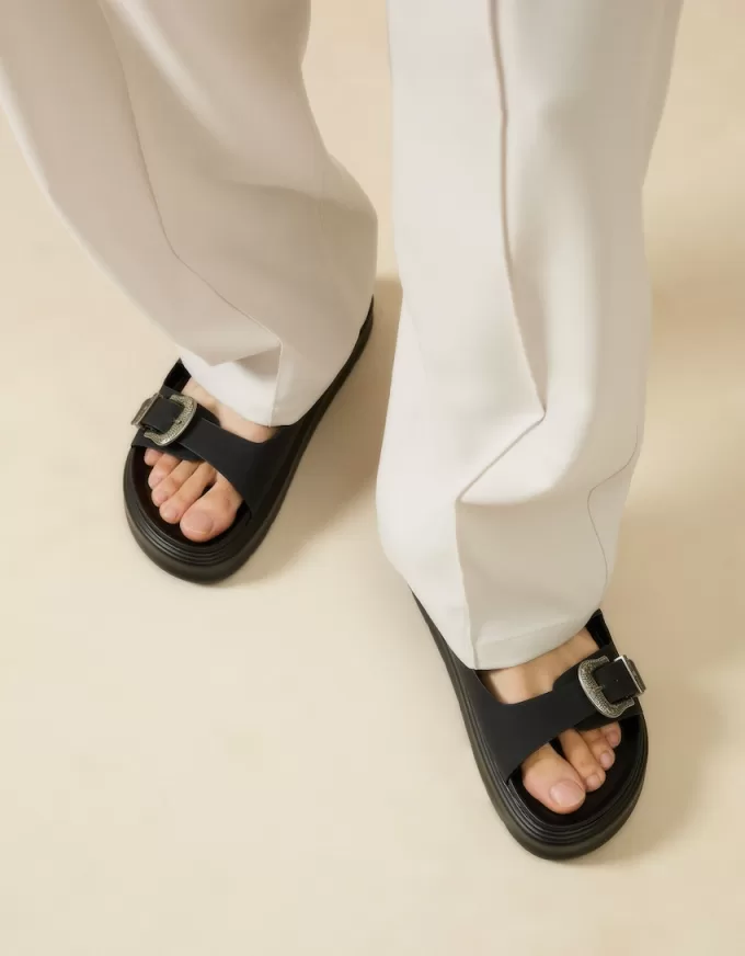 Sandali da uomo con plateau e fibbia