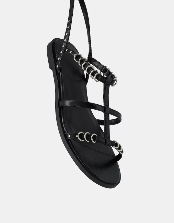 Sandali flat con dettagli ad anello