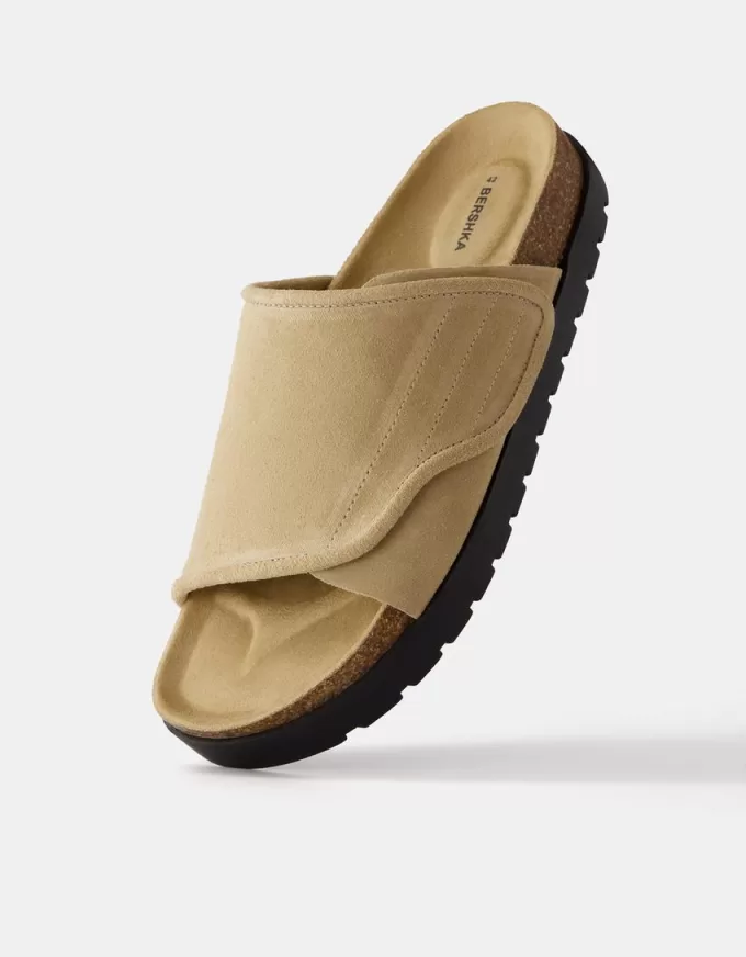 Sandali grossi in pelle crosta