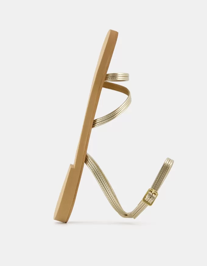 Sandali slider piatti con cinturino metallico