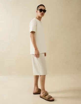 Sandali slider piatti con fibbia in PELLE