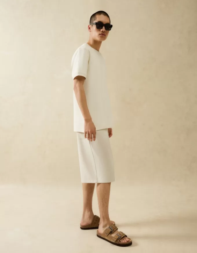 Sandali slider piatti con fibbia in PELLE