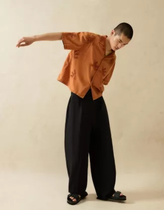 Sandali slider piatti con fibbia in PELLE