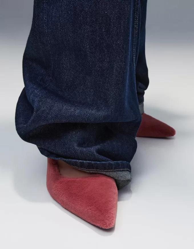 Scarpe con tacco alto e pelliccia sintetica