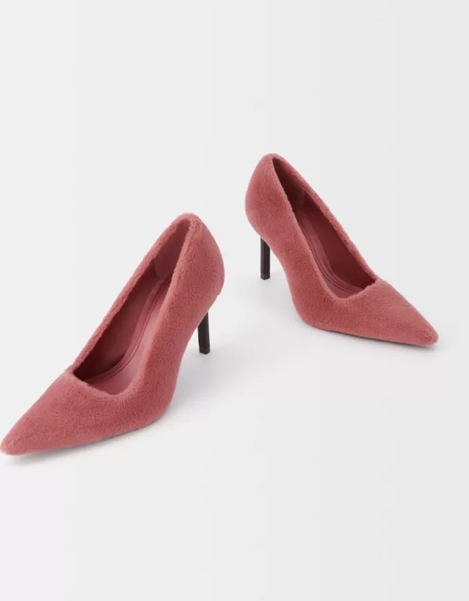 Scarpe con tacco alto e pelliccia sintetica