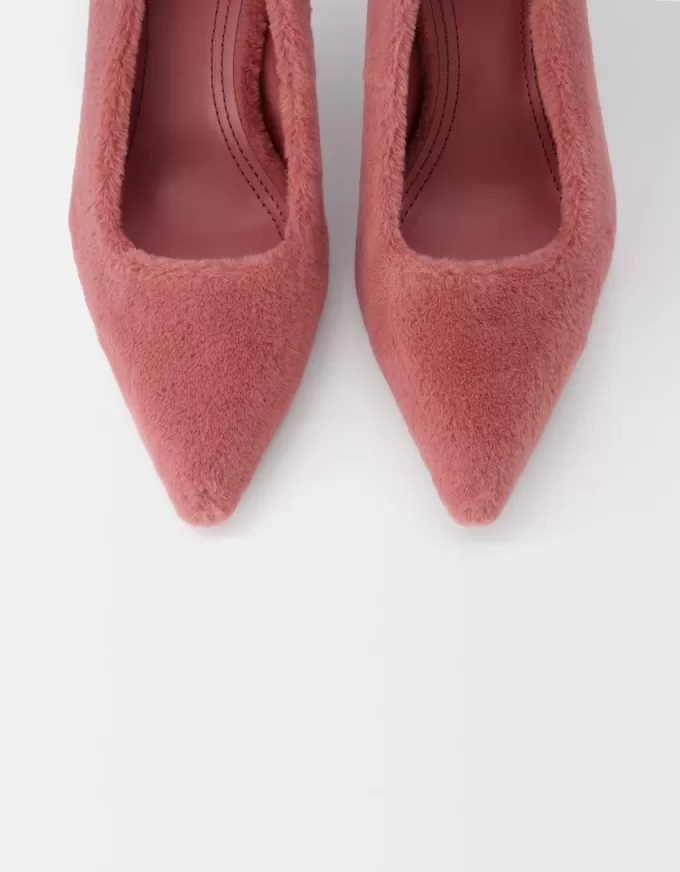 Scarpe con tacco alto e pelliccia sintetica