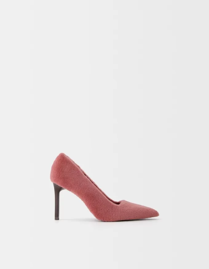 Scarpe con tacco alto e pelliccia sintetica