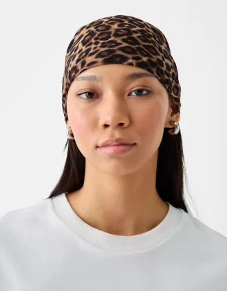 Sciarpa con stampa animalier