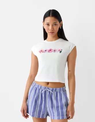 Shorts con dettaglio elastico in vita