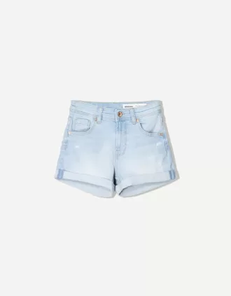 Shorts in denim arrotolati