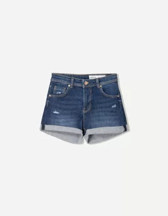 Shorts in denim arrotolati