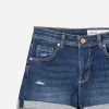 Shorts in denim arrotolati