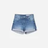 Shorts in denim arrotolati